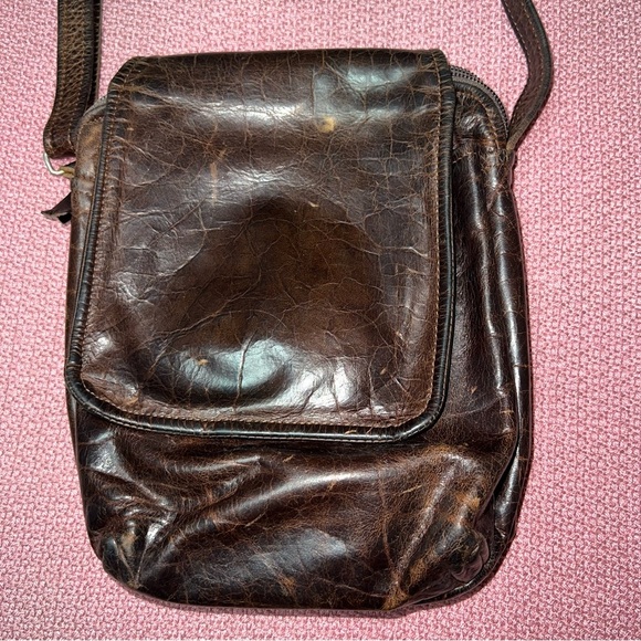 Stickman leather Tan Brown Leather Traveler Bag Crossbody - Picture 2 of 8